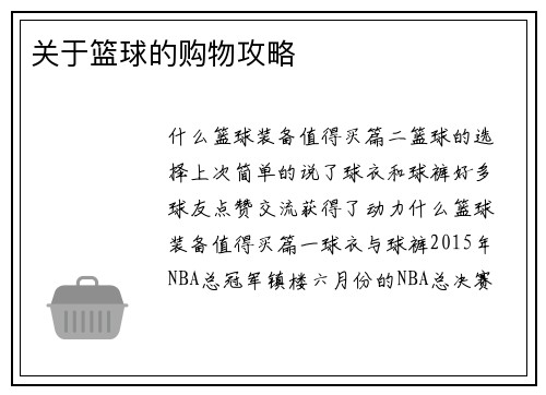 关于篮球的购物攻略